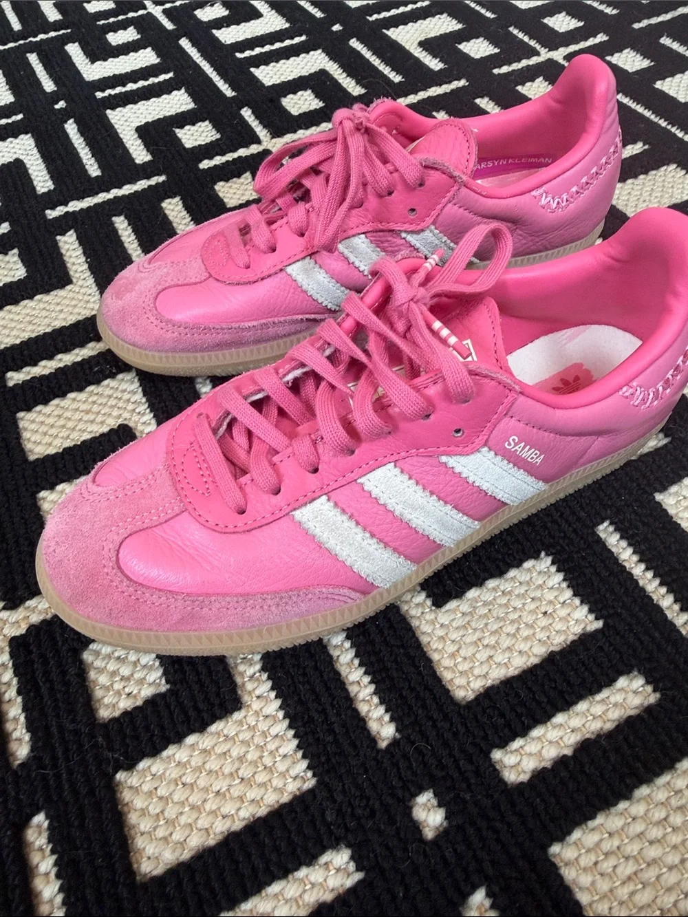 adidas Kids Samba Bright Pink with White Stripes